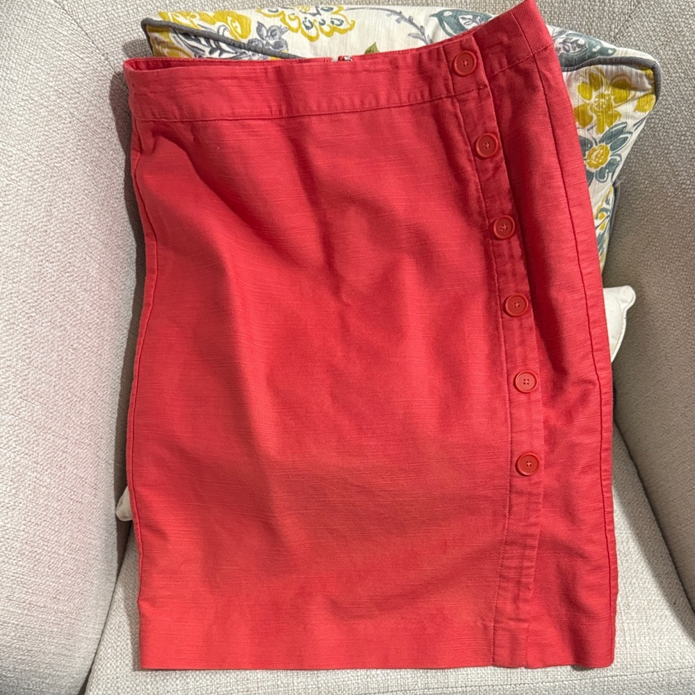 Coral Button-Up Women's Skirt